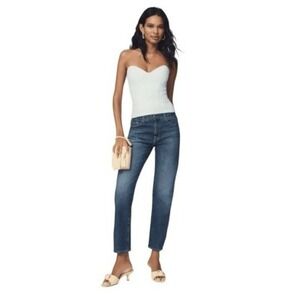 Adriano Goldschmied‎ AG Ex-Boyfriend Mid-Rise Relaxed Jeans Raw Hem 26